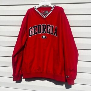 CLEAN Vintage Bulldogs size Medium Georgia Red Pullover Coach jacket